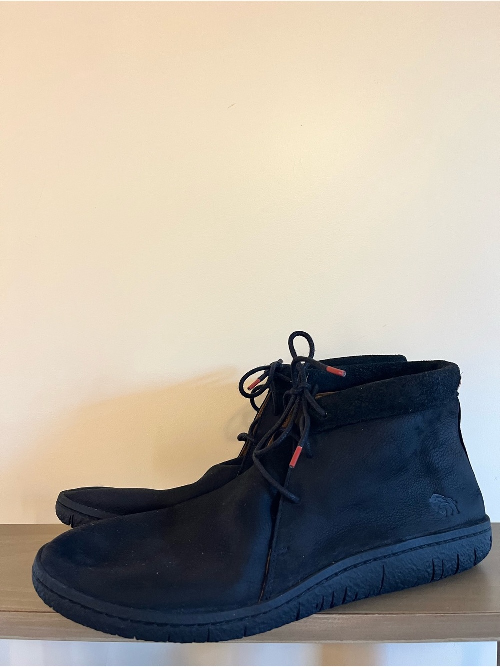 Manitobah Black Men's Chukka Boots with Red Lace Tips